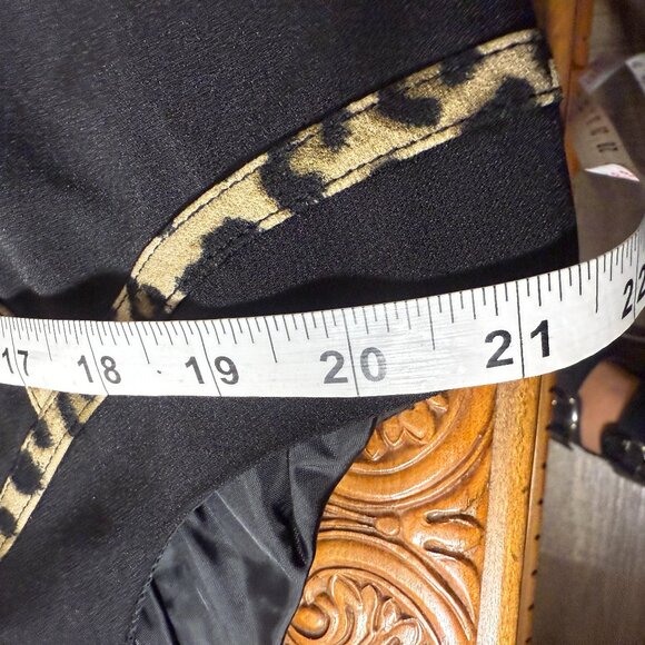 Black Label by Evan Picone Sheeth Dress & Jacket Black Leopard Print Size 14 - Picture 13 of 14
